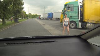 Real HOE Picked up Between Trucks & Get Paid for Sex
