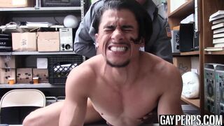 Young latino hunk cums after riding raw police huge black cock