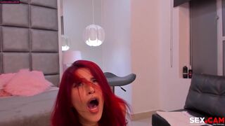 Red haired tart is extremely lustful & moans from pleasure