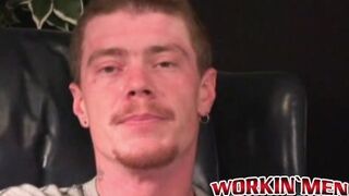 Rough stud masturbates solo & shoots cum all over himself