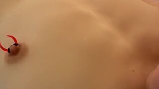Adorable guy solo with a meat in his hand watching juicy porn