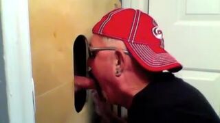 Two lustful buddies get a fantastic glory hole suck off