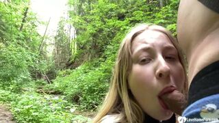GF gets a facial in the woods