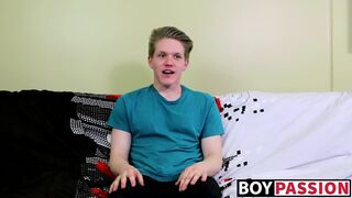 Blond twink with massive booty interviewed & dicked down raw