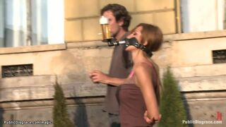 Titty blond Romanian beautiful babe public banged