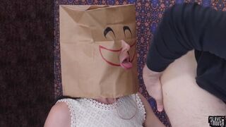 Bag headed submissive teen sucking