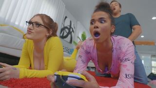 REALITY KINGS Hotties demanded some prick while gaming - Aria Kai, Alina Ali, Kyle Mason