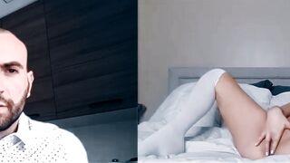 Angry stepdad punished her dauther to do a webcam show