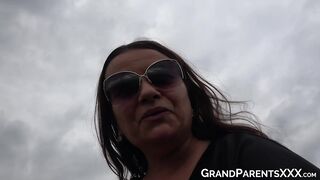 Rich man got his dick sucked by gilf & her granddaughter