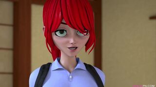 Schoolgirl fucks bespectacled teacher - 3D Hentai Cartoon