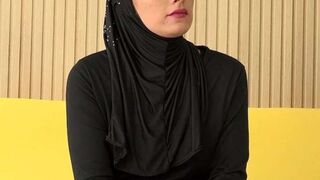 Sexy beautiful babe in hijab doesn't wear panties