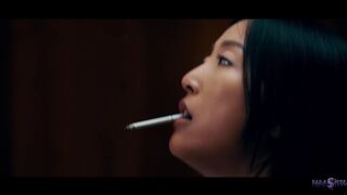 Alien Parasites - Sexy asian hot girl smokes & rides big white meat