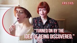 Ersties - Charming Redhead Enne Puts a Finger Inside Her Snatch While Masturbating