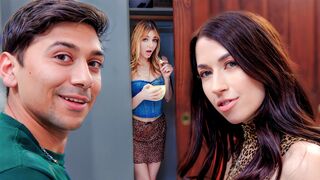 Stepsister desperate to fuck her step sibling gets help from sexy MILF