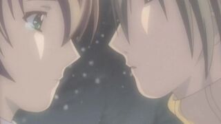 Erotic anime kissing foreplay