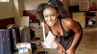 This ADORABLE EBONY real estate agent left dripping