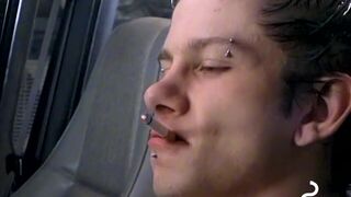 Alluring twink Ian Madrox blows booty while rubbing his cock
