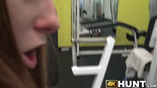 Ginger fucks a guy at the gym in front of boyfriends eyes